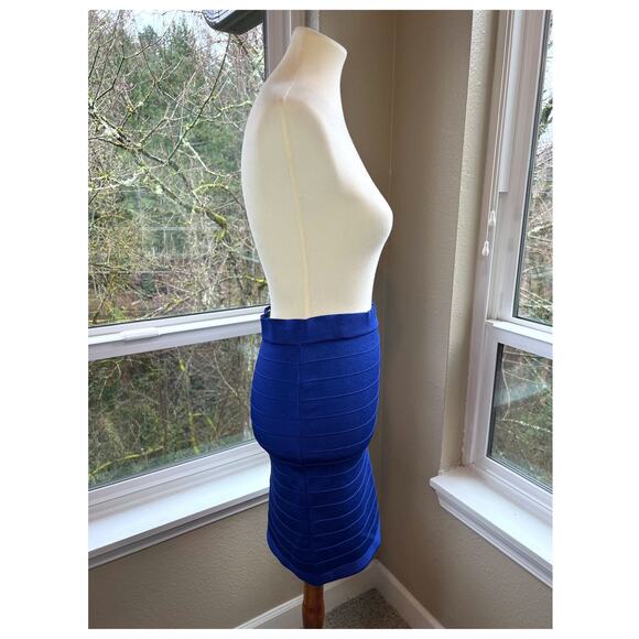 Vintage Skirt Cache 80s 90s Bright Blue Knit Pencil Regal size Small NWT - Picture 5 of 6